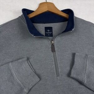 TailorByrd 1/4 Zip Sweater Men's XL Gray Pullover Golf Preppy Polyester Blend